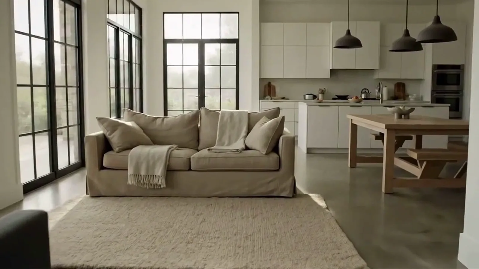 A bright, luxury living room cleaned to perfection by Canales Perfection.